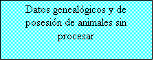 Cuadro de texto: Datos genealgicos y de posesin de animales sin procesar