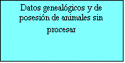 Cuadro de texto: Datos genealgicos y de posesin de animales sin procesar