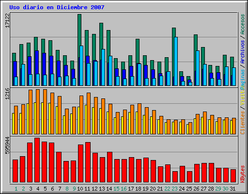 Uso diario en Diciembre 2007